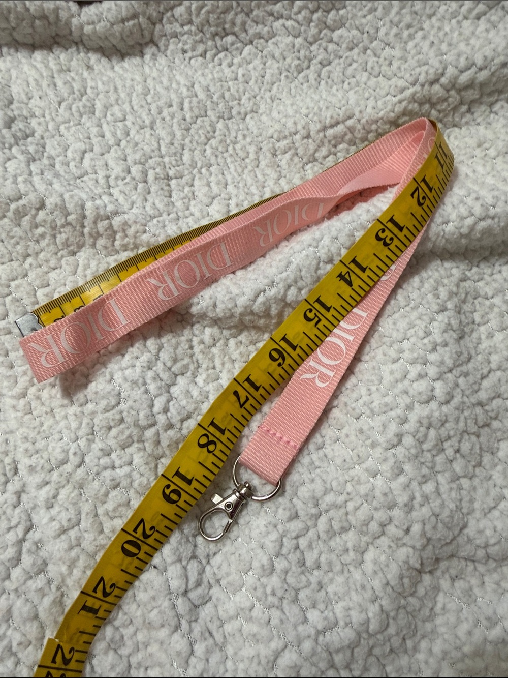Dior Blush Pink Logo Lanyard with Silver Clasp - Picture 3 of 4